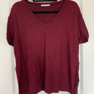 wine colored top